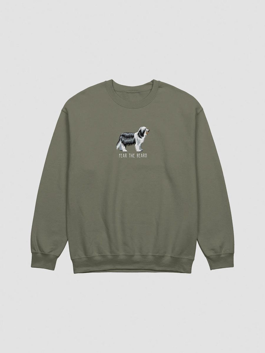 Fear the Beard Sweatshirt (Embroidered) of a Bearded Collie product image (13)