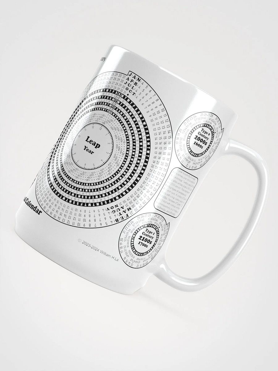Spiriform Perpetual Calendar 15oz White Ceramic Mug product image (4)