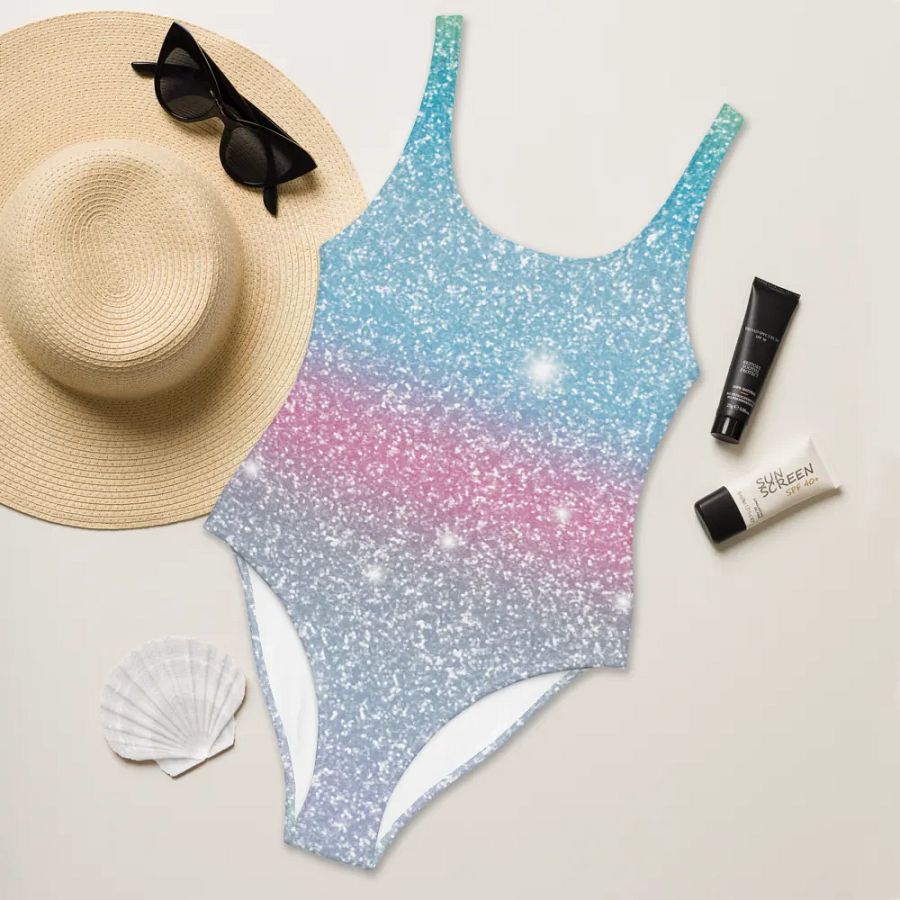 Glitter Unicorn Texture Design One Piece Swimsuit (4) product image (6)