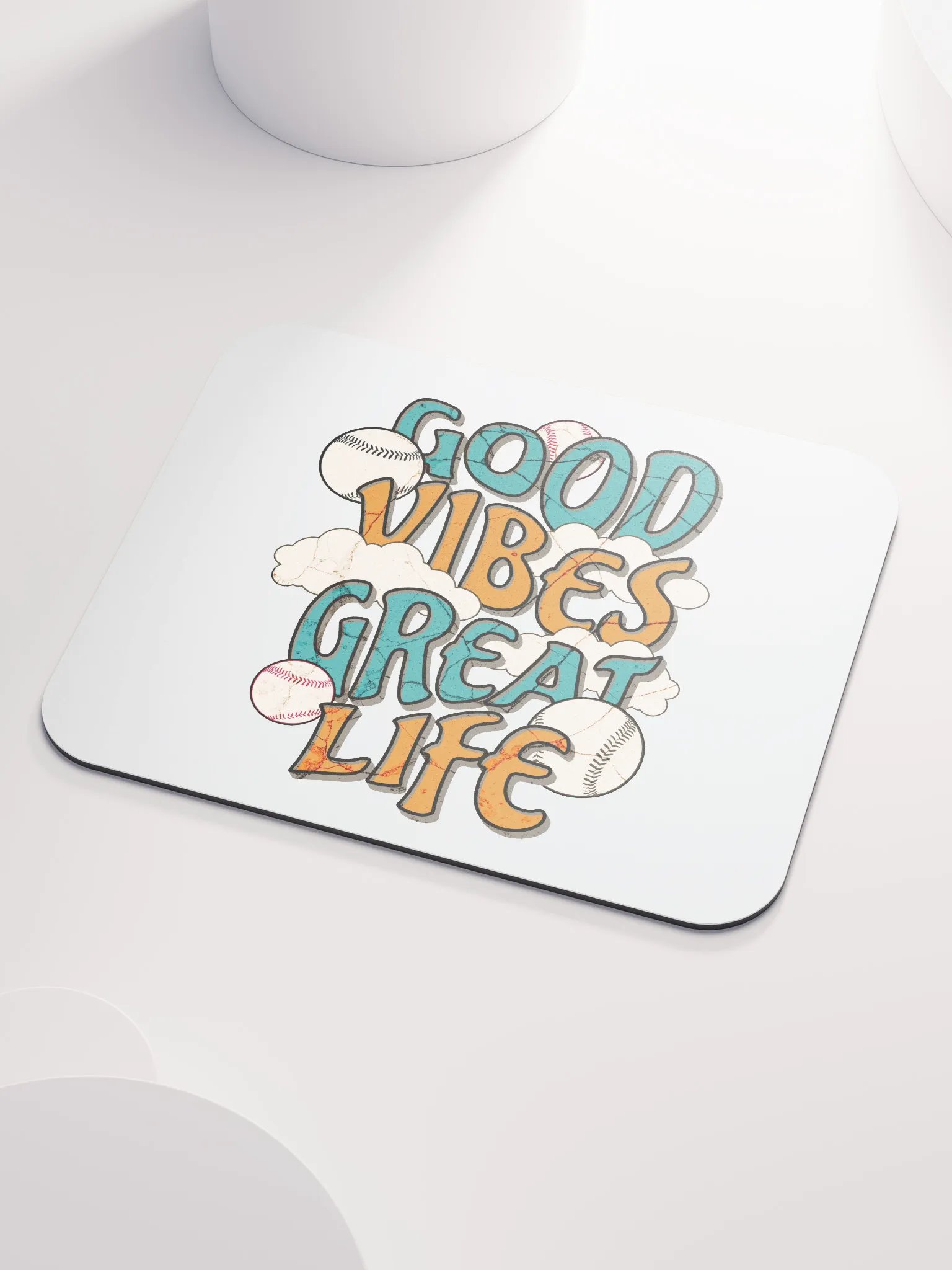 Good Vibes Great Life Baseball Mouse Pad product image (3)