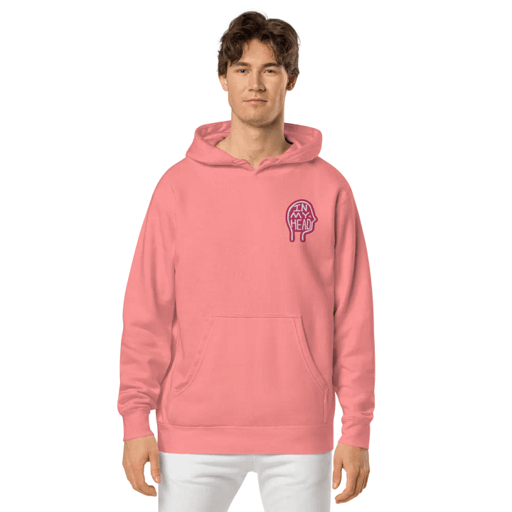 In My Head (L.C. pink bubble design 2) embroidered pigment hoodie product image (2)