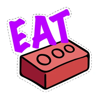 Eat Bricks Die Cut Sticker product image (1)