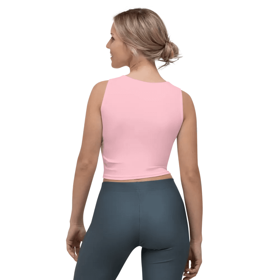 Plain Color Pink Crop Top product image (2)
