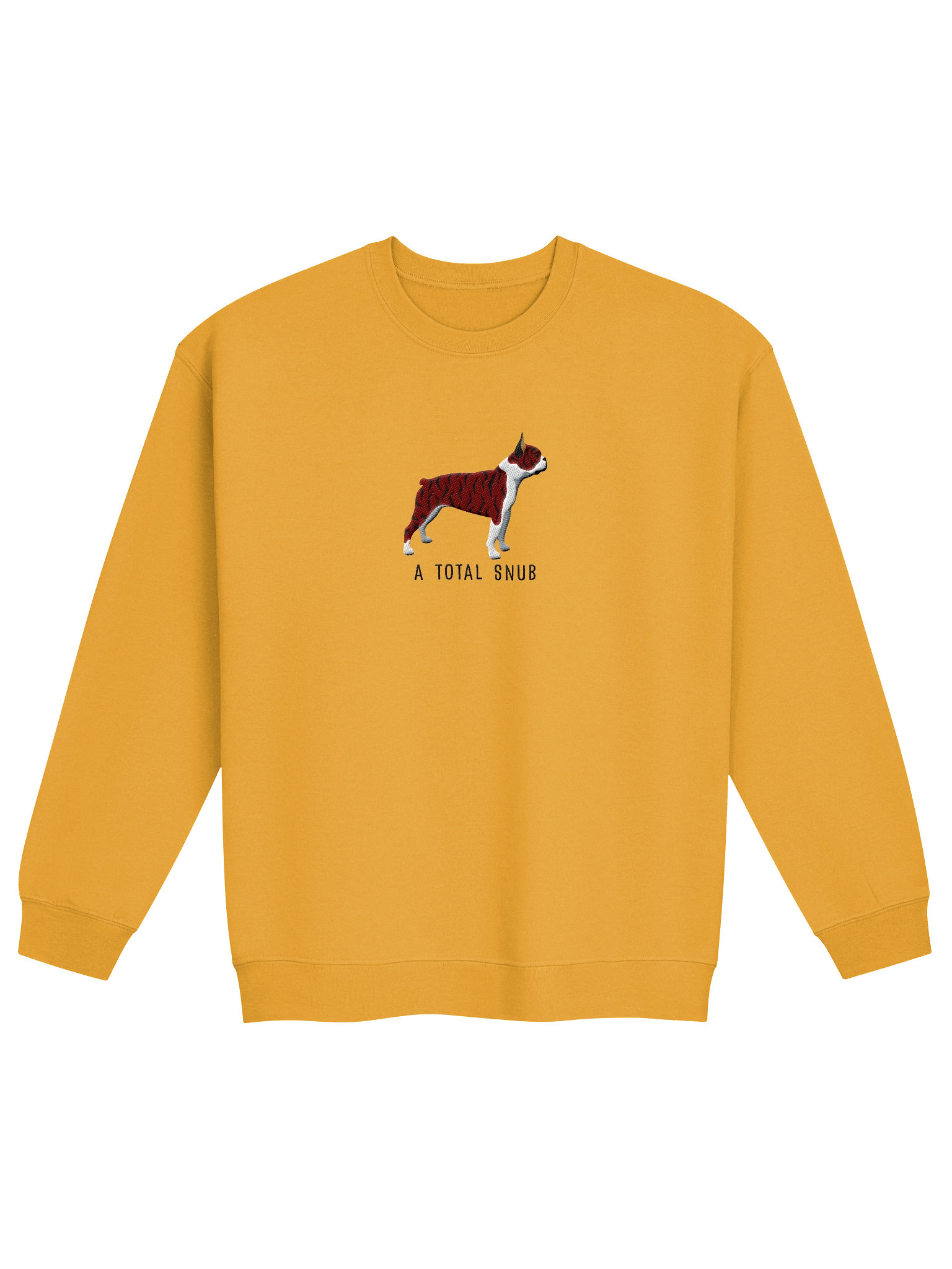 A Total Snub Sweatshirt (Embroidered) of a Boston Terrier(Brindle & White) product image (13)