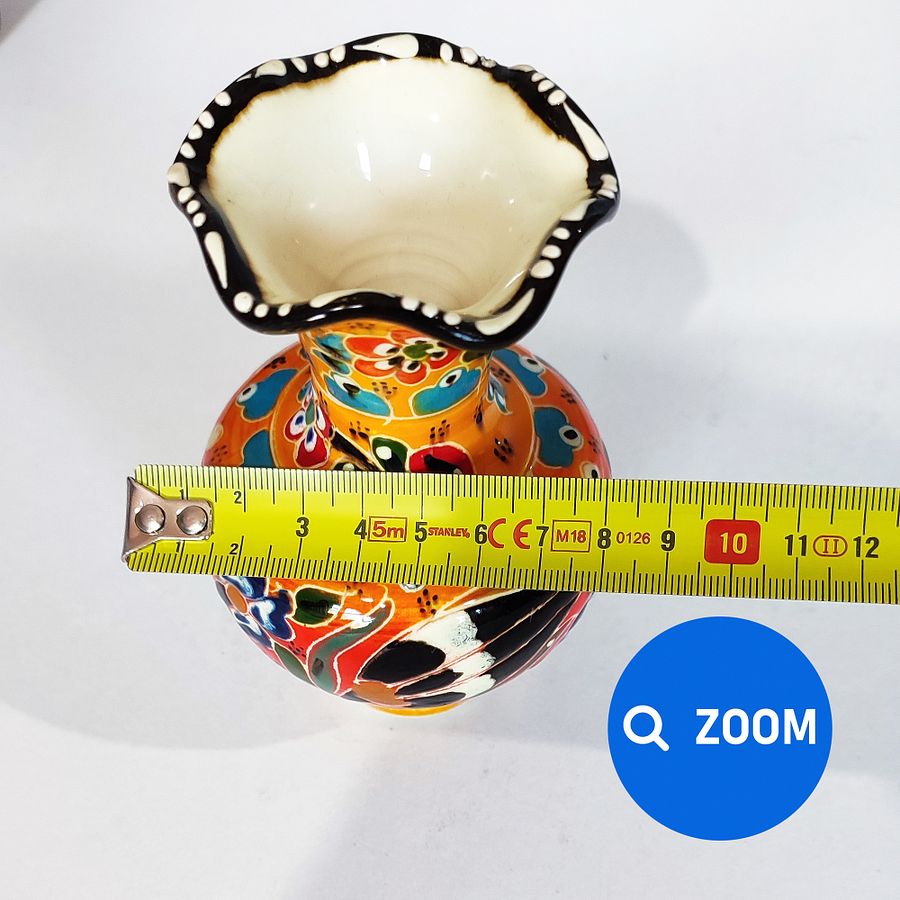 Ceramic small vase (yellow), Turkish Iznik style — handmade pottery, handmade ceramic, home decor, handmade gift, Turkish ceramic product image (10)