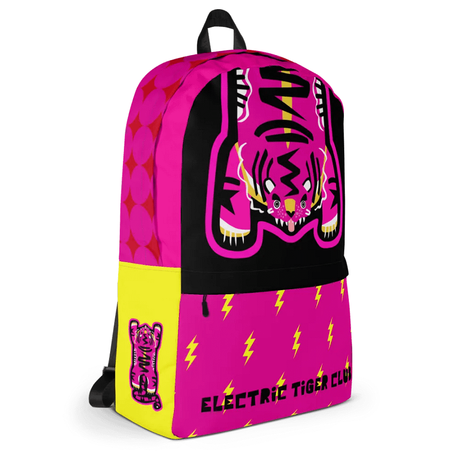 Pink Electric Tiger on Black and Yellow - Backpack product image (2)