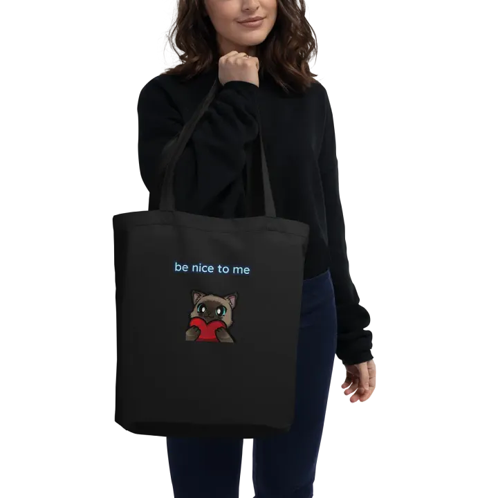 Blue heart Be nice to me Tote Bag product image (2)