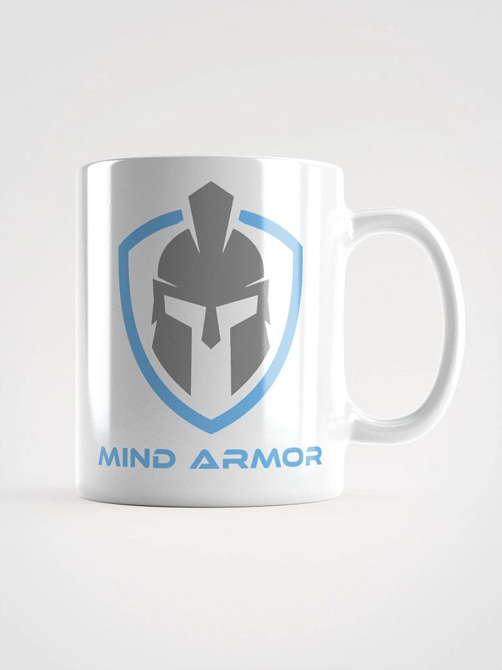 Mind Armor - White Glossy Mug - Blue Logo product image (3)
