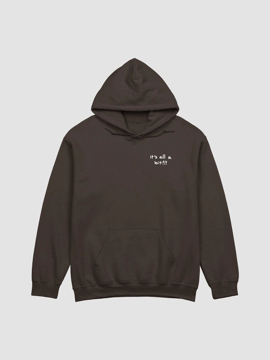 “It’s all a bit!!!” (sm. white design) classic hoodie product image (14)