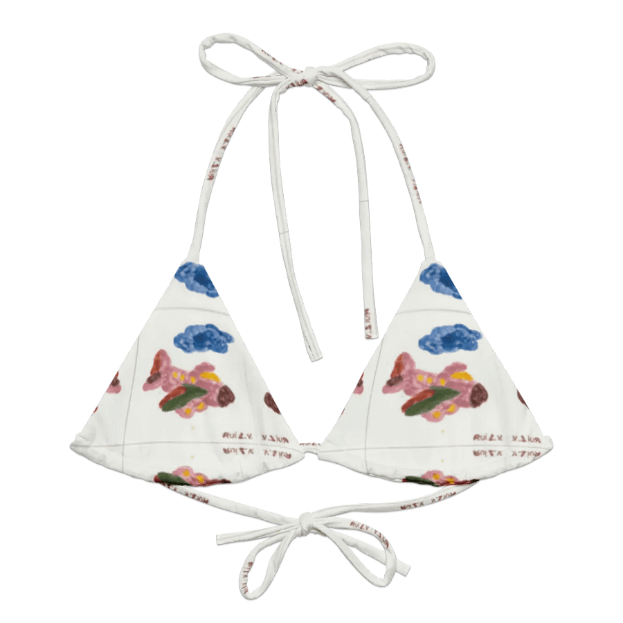 Kid Airplane (All-Over Print Recycled Padded String Bikini Top) product image (3)