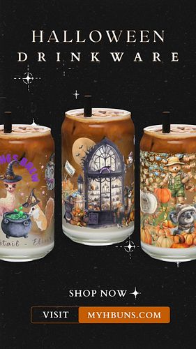 🎃 Sip in Spooky Style this Halloween with our Myhbuns Glass Can! Perfect for all your festive drinks, this sipper is a must-h...