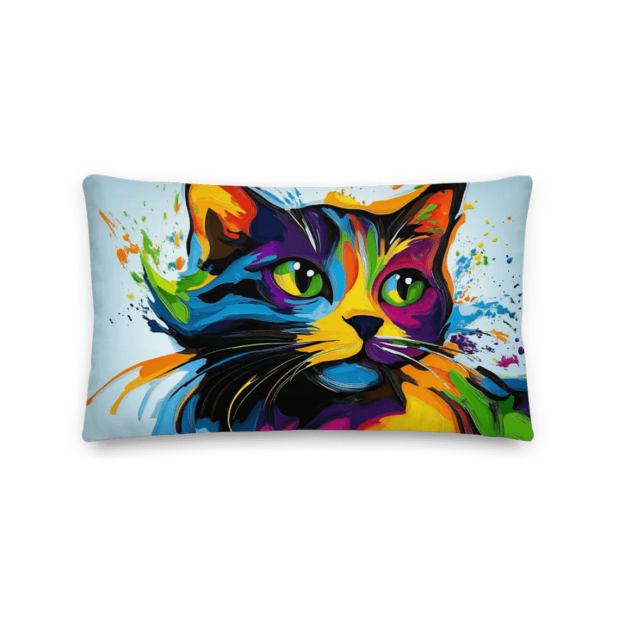 Vibrant Cat Expression Premium Pillow product image (2)