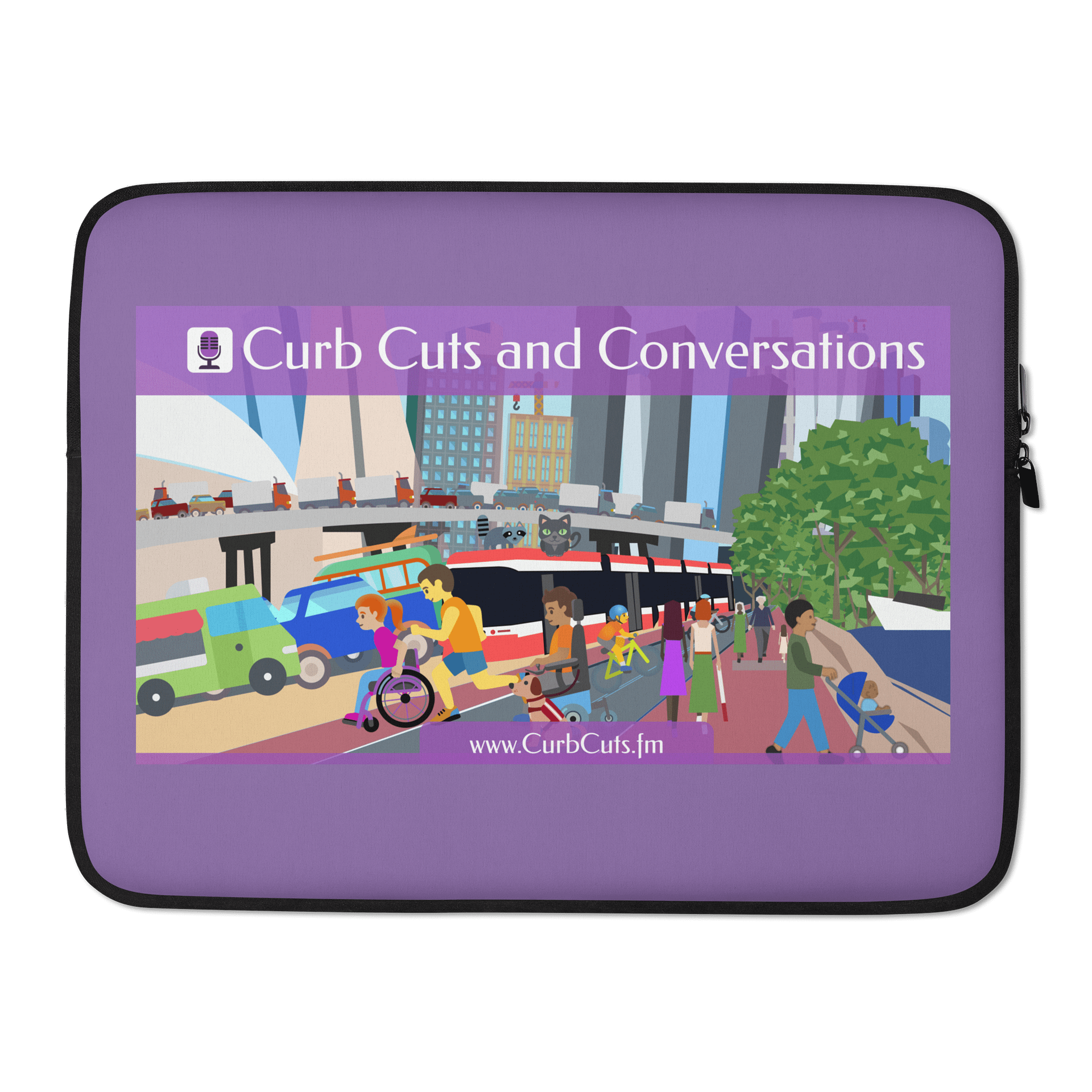 Curb Cuts and Conversations (Queen's Quay, Toronto Design): 15" Laptop Sleeve product image (1)