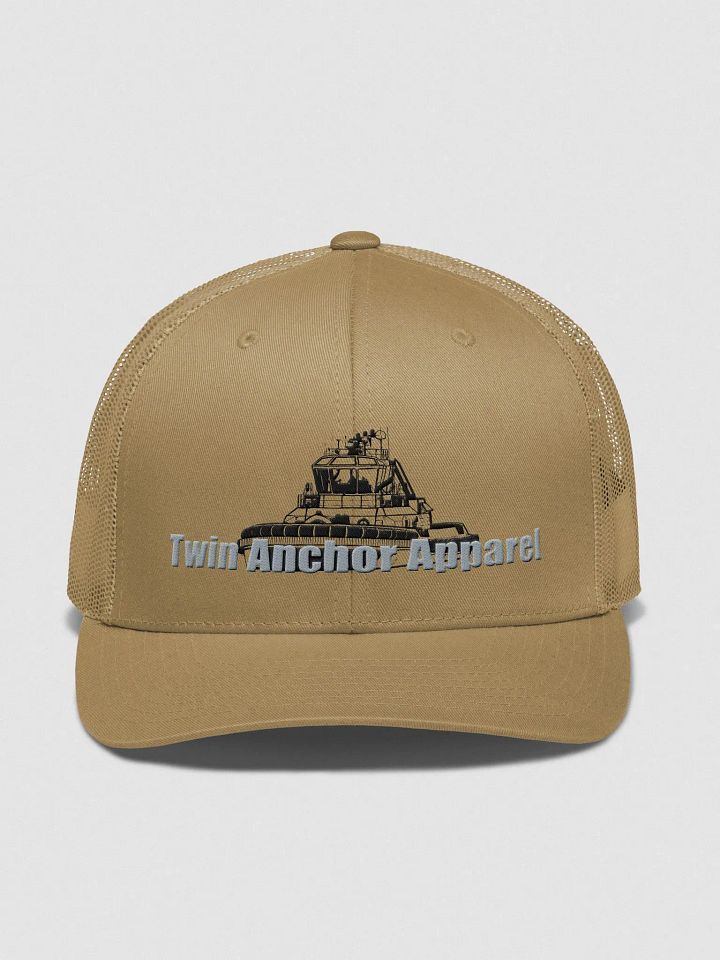 Black Athena tug Retro Trucker Hat product image (1)