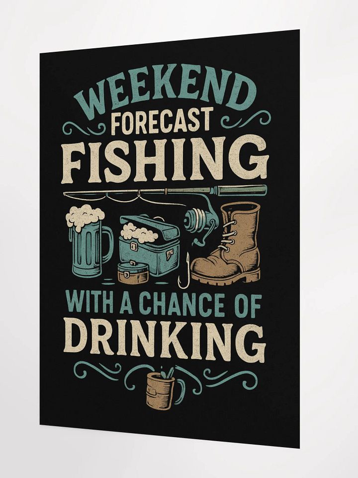 Weekend Forecast Poster – Funny Fishing Cabin Decor product image (2)