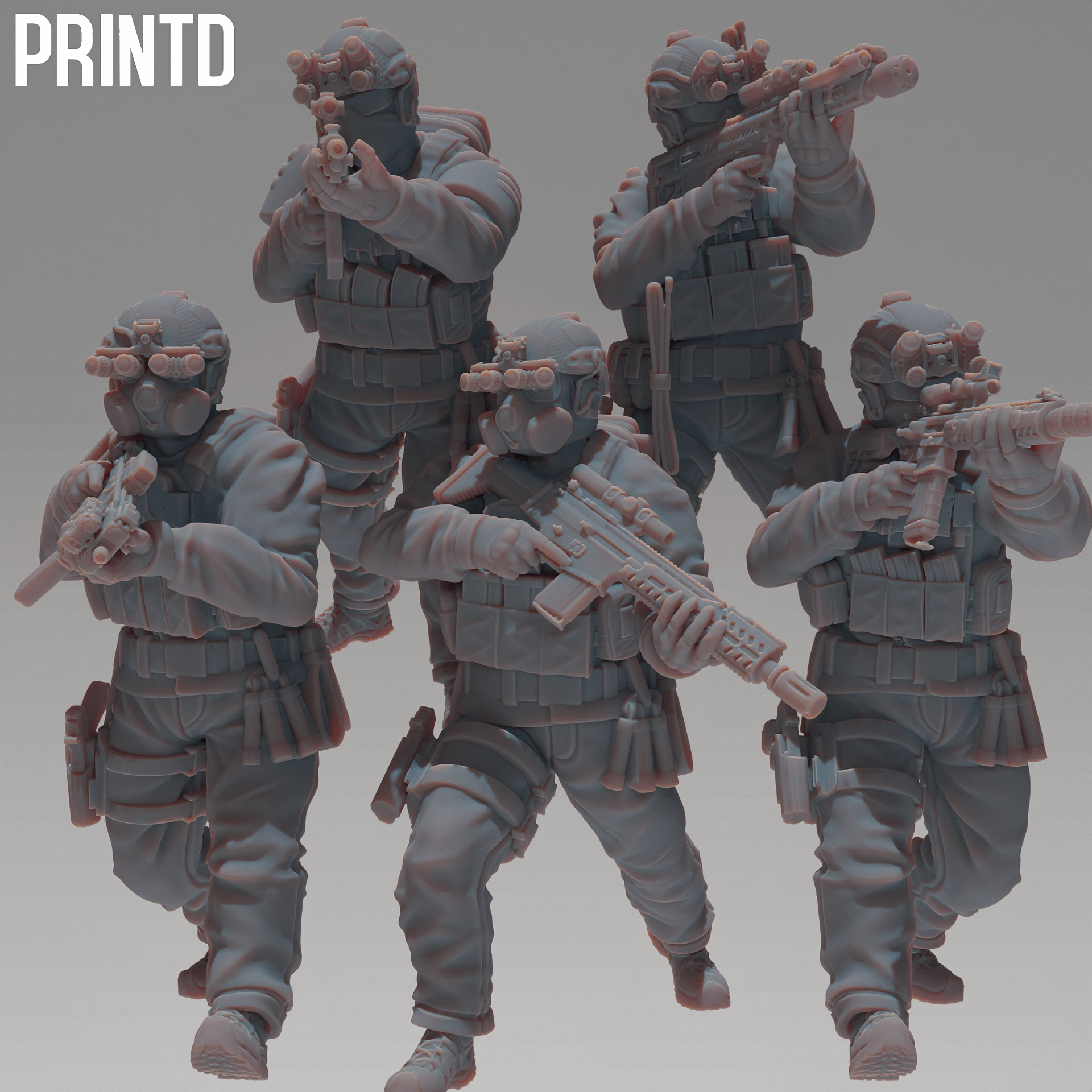 SCP MTF Squad - Post Apocalyptic Zona Alpha Wargame Hobby Resin Scale Models product image (1)