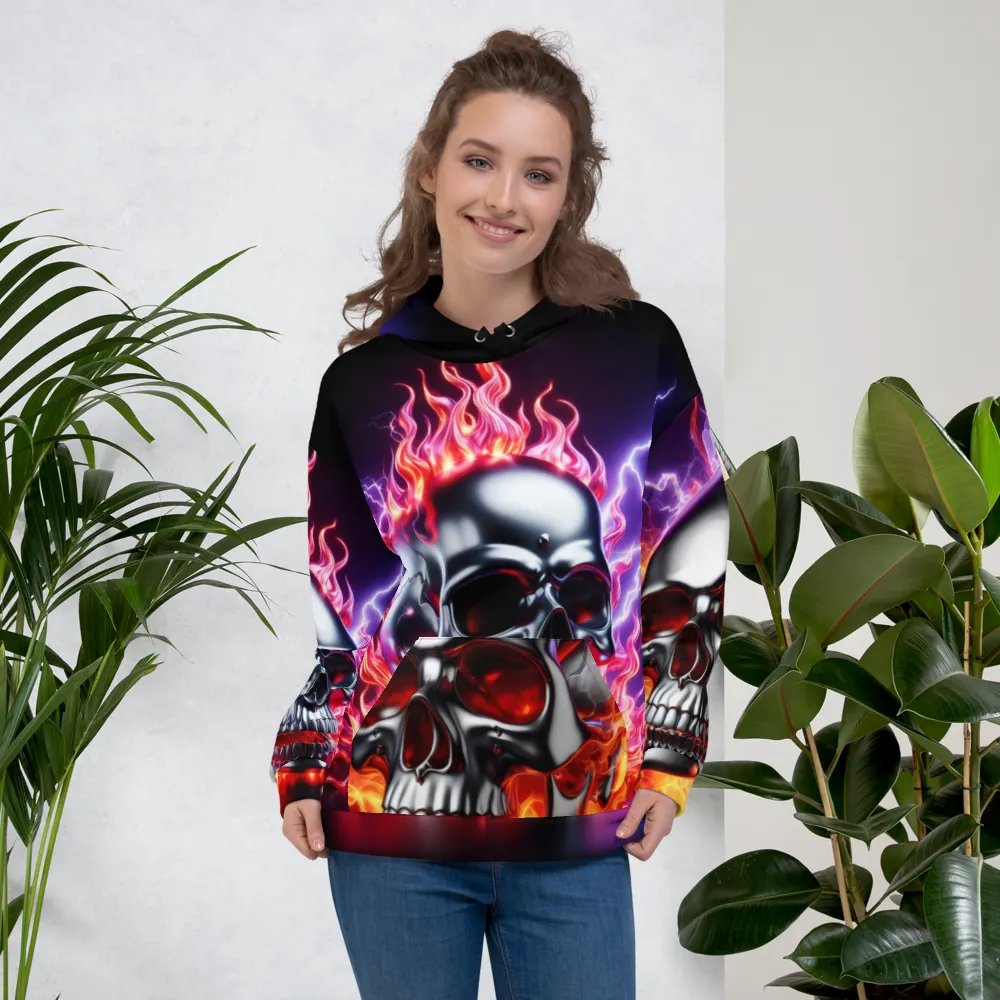 All-Over Recycled Clothing - Unisex Skull Hoodie #18 product image (5)