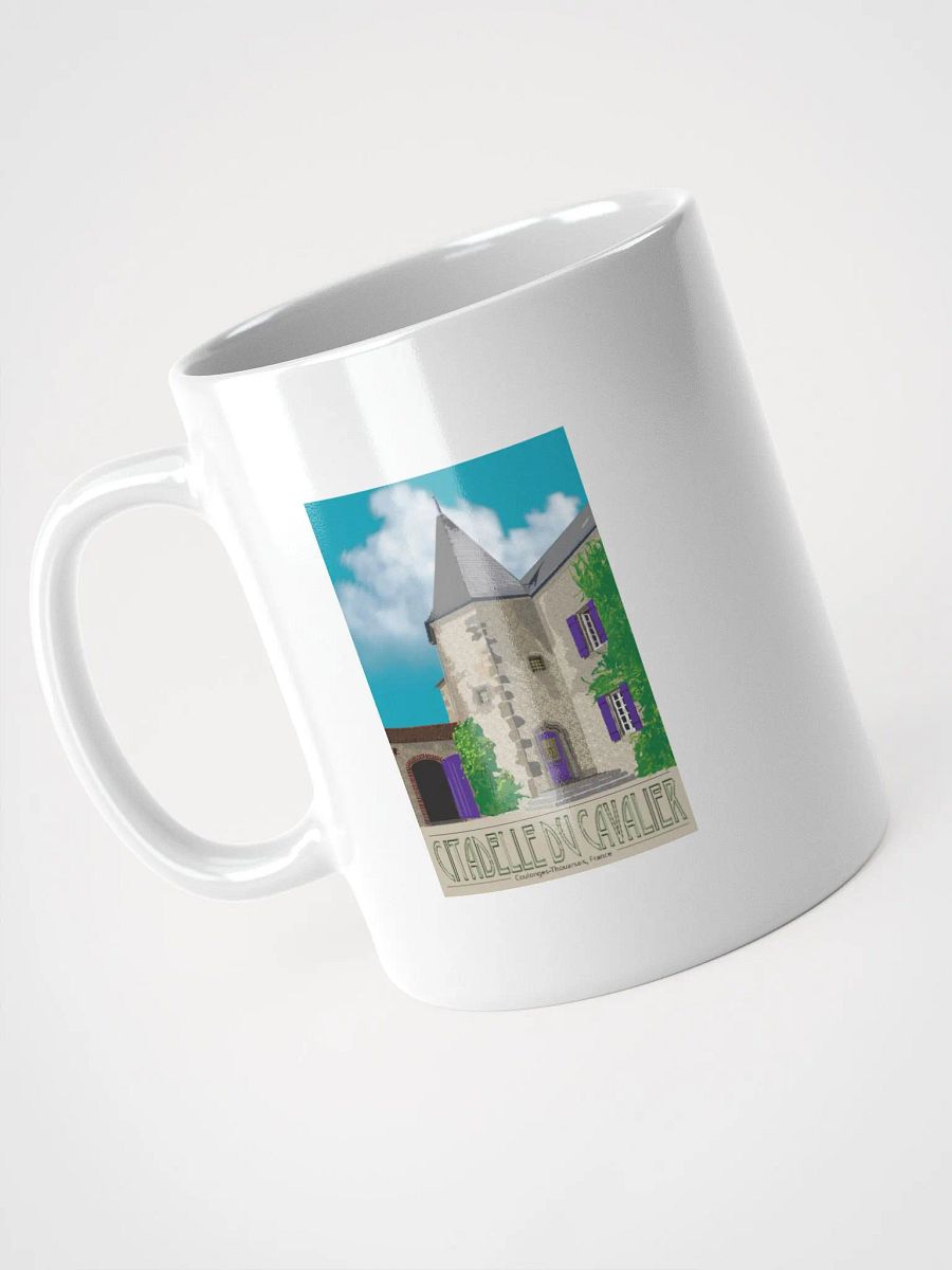 White Glossy Mug with Château illustration product image (3)
