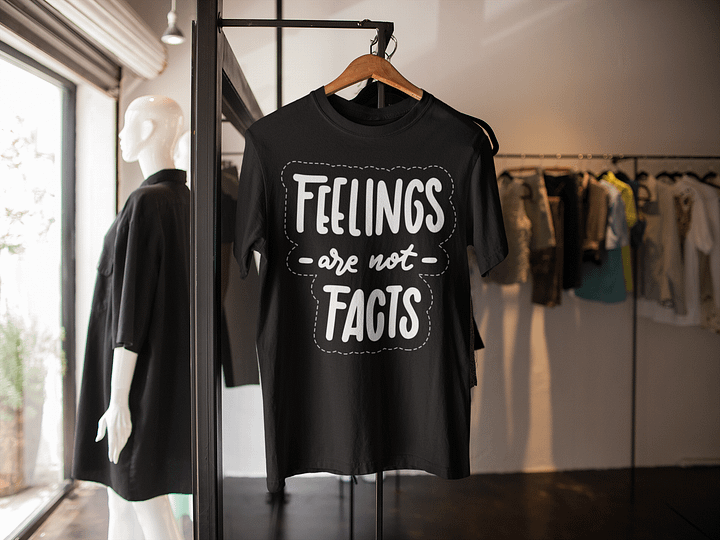 Feelings Are Not Facts Black Unisex T-Shirt product image (2)