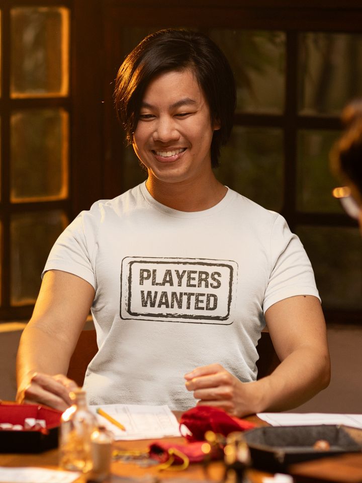 Players Wanted Board Game Shirt on White (Board Game Gift, Nerdy Geeky Shirt for Board Game Convention GenCon) product image (1)