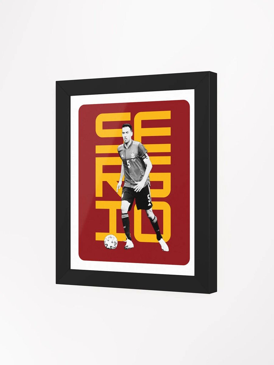 Sergio Busquets BW Spain Name Art Framed Print product image (4)