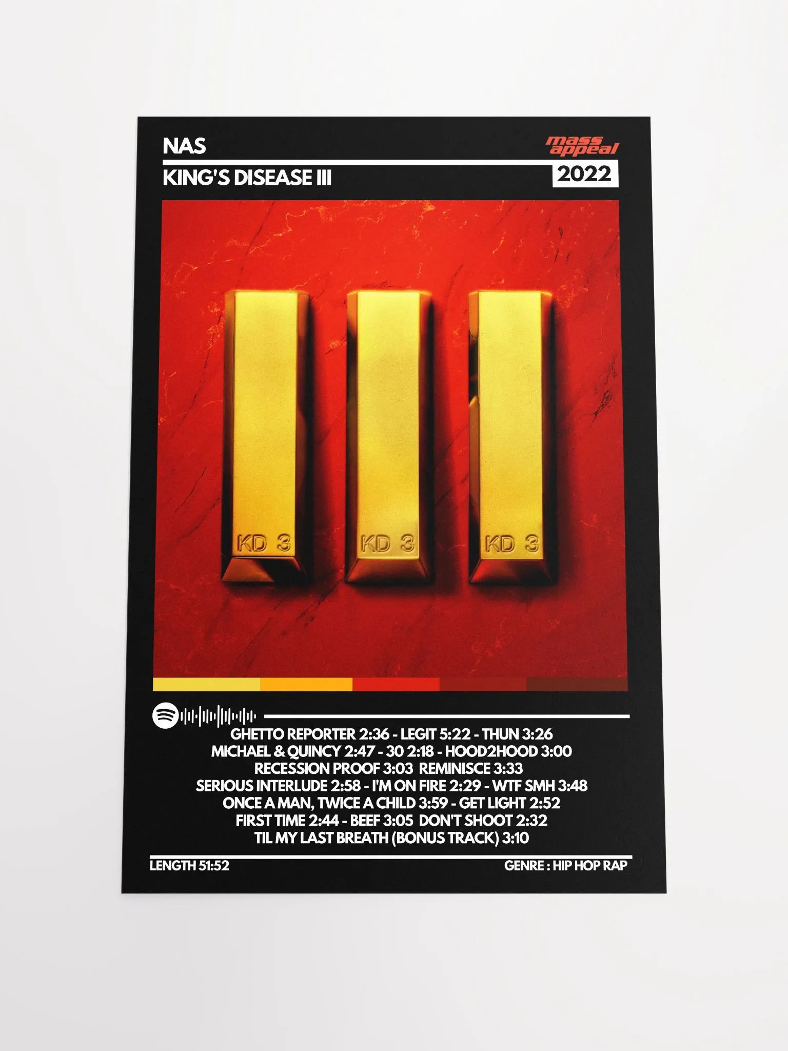 NAS KING'S DISEASE 3 ALBUM POSTER product image (1)