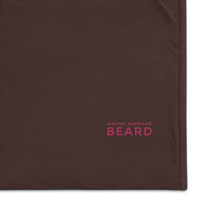 Nacho Average Beard Embroider Sherpa Blanket (Brown/ Flamingo) product image (1)
