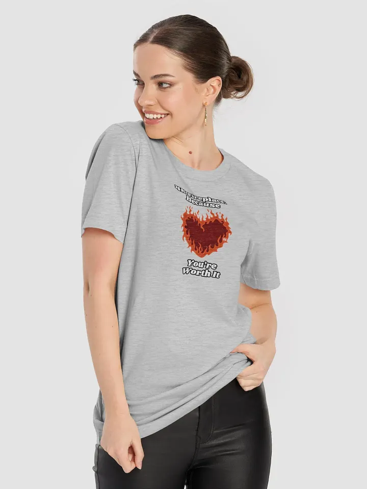 Flaming Heart - 4K Fireplace: Because You're Worth It | Tee product image (32)