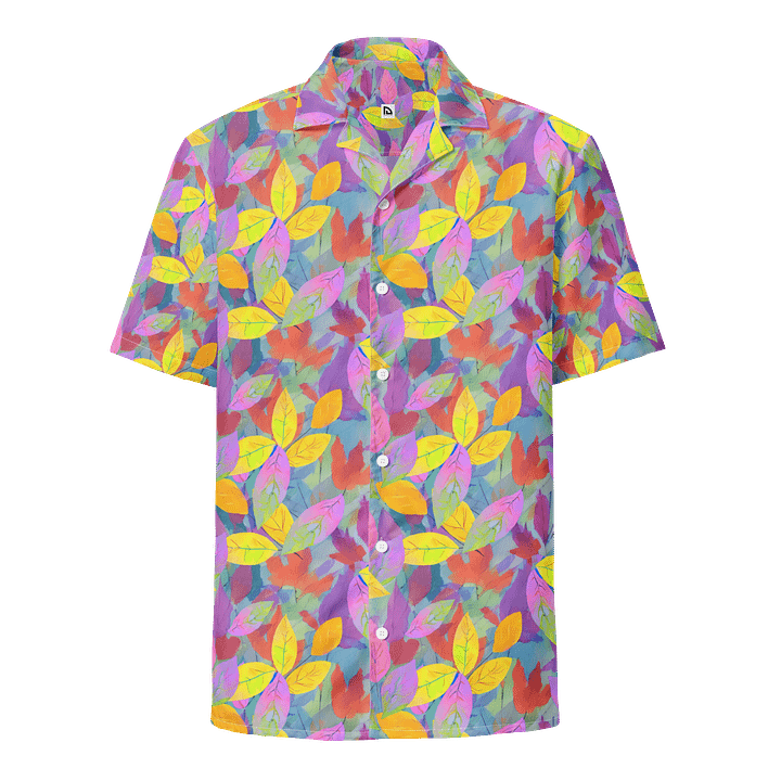 Yellow Pink Leaves Hawaiian Shirt product image (1)