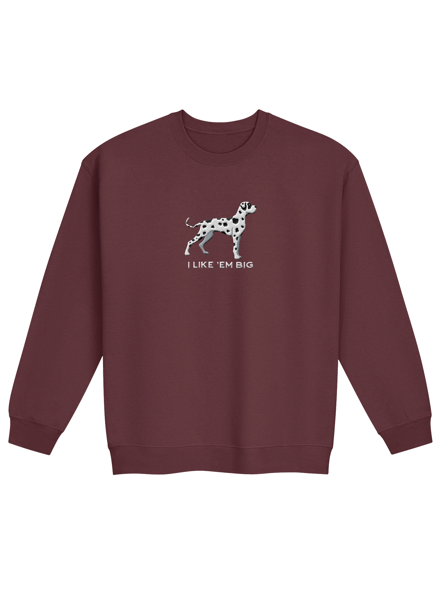 I Like 'Em Big Sweatshirt (Embroidered) of a Great Dane(Harlequin) product image (4)