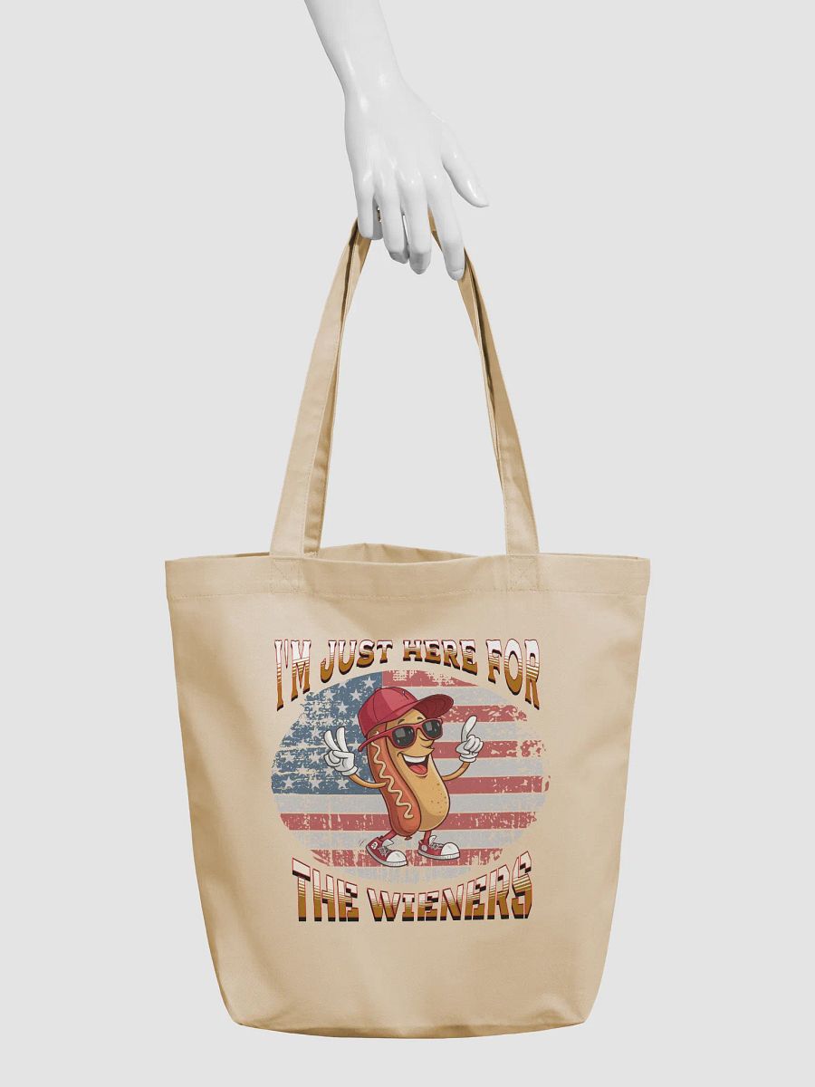 Im Just Here For The Wieners Hot Dog Peace Sign Eco Tote product image (6)