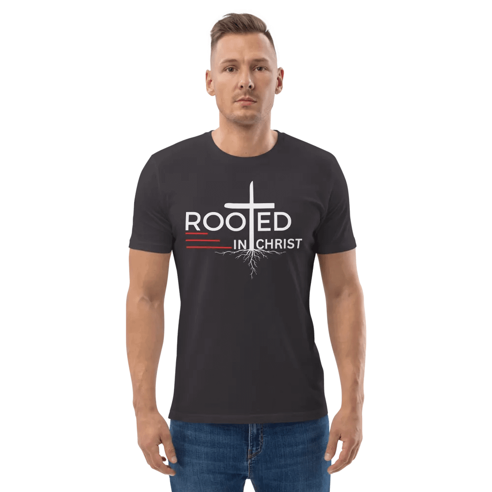 Rooted in Christ - Colossians 2:7 Unisex organic T-Shirt product image (1)