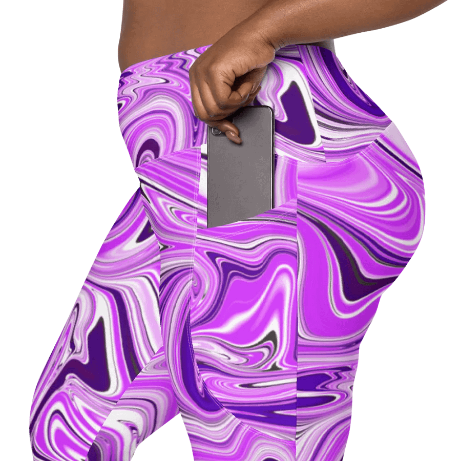 Leggings with Pockets - Purple Digital Fluid Art product image (11)