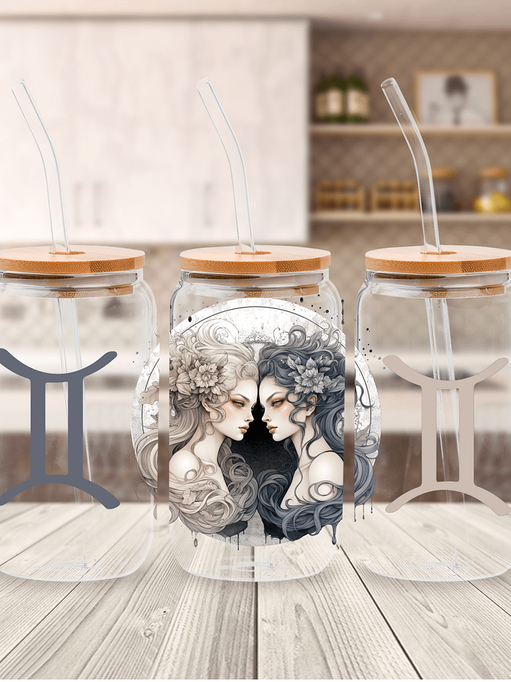 Gemini Zodiac Glass Can Sipper product image (1)