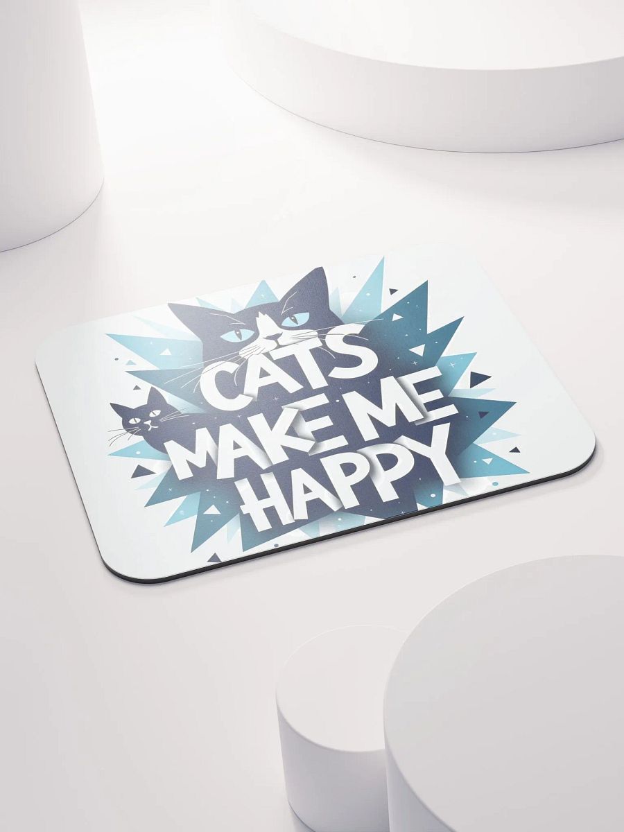 Geometric Cat Happiness Mouse Pad product image (5)