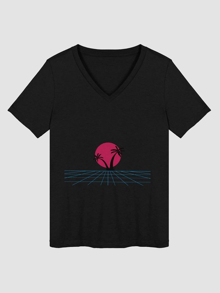 Vaporwave Sunset Women's V-Neck Tee product image (1)
