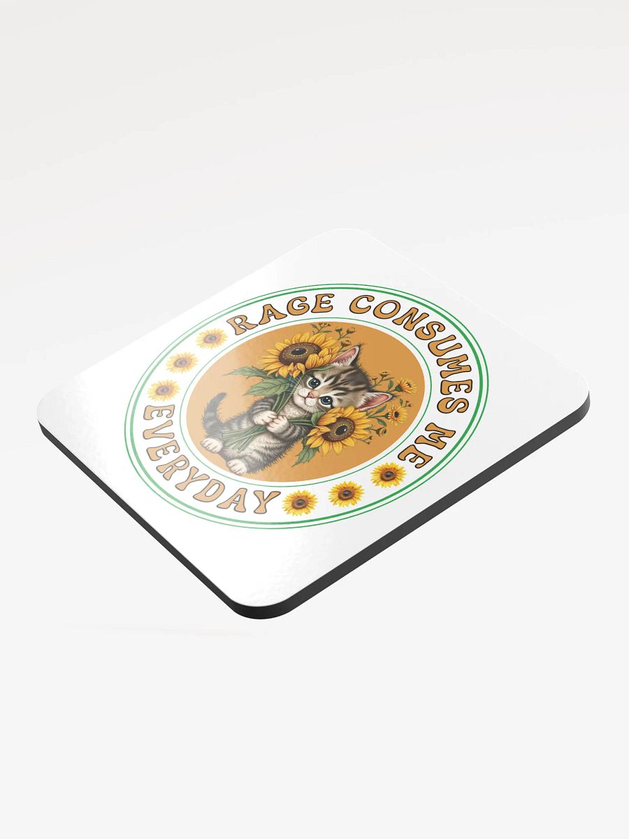 Rage Consumes Me Everyday Cat Sunflower Coaster product image (4)