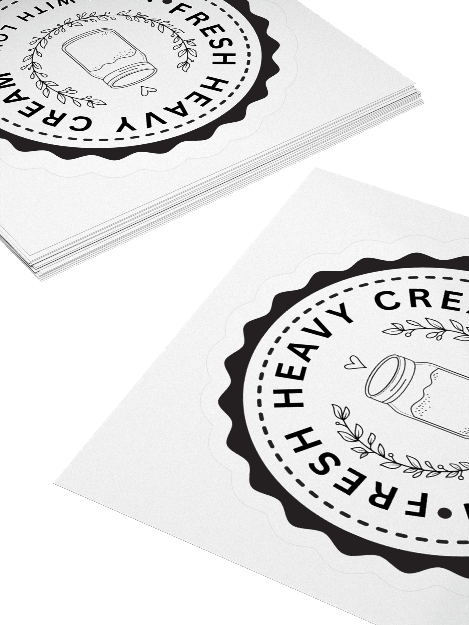 Fresh Heavy Cream Label Kiss Cut Stickers product image (11)