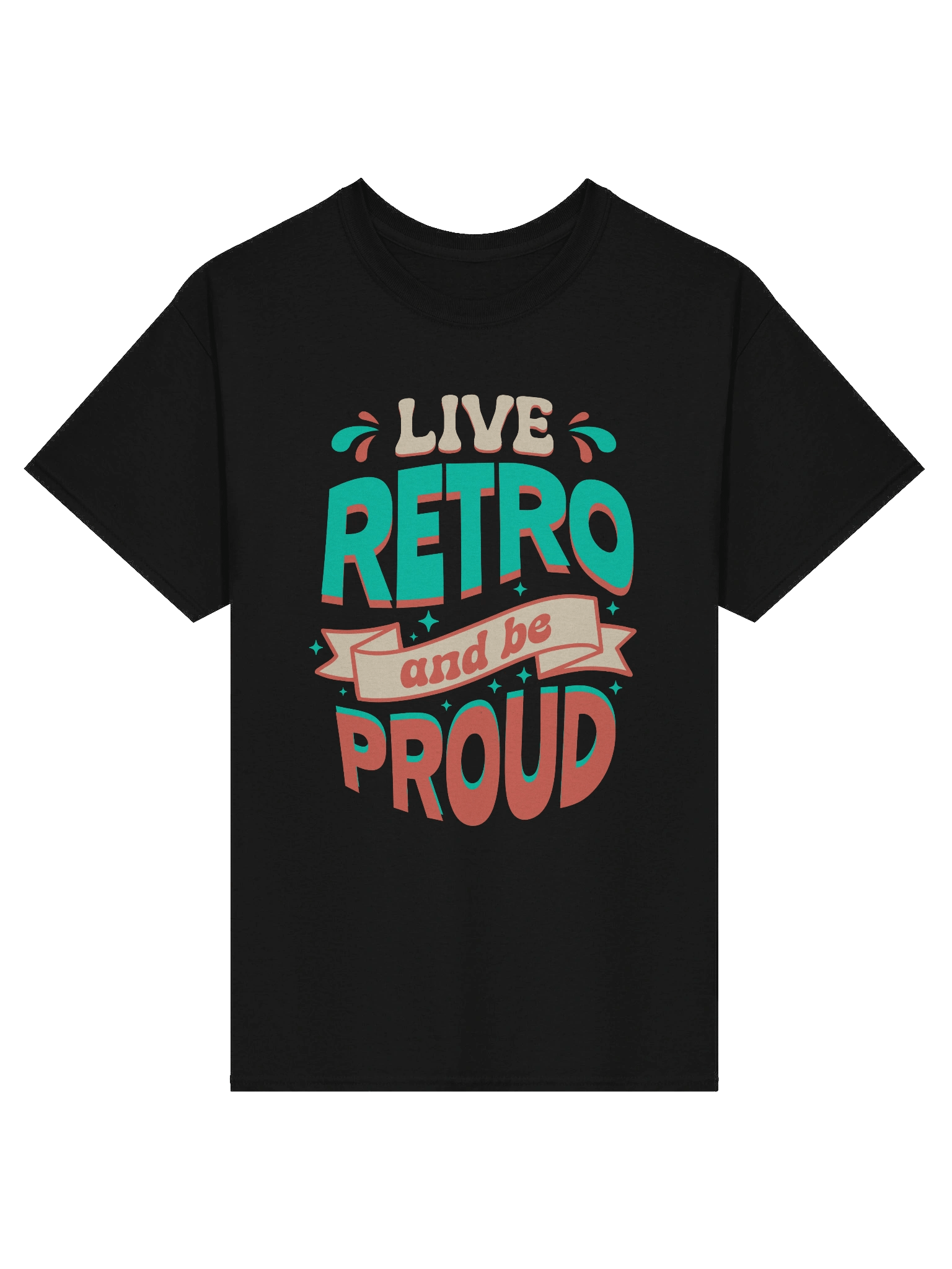 Live Retro and Be Proud – Vintage Black Tee product image (1)
