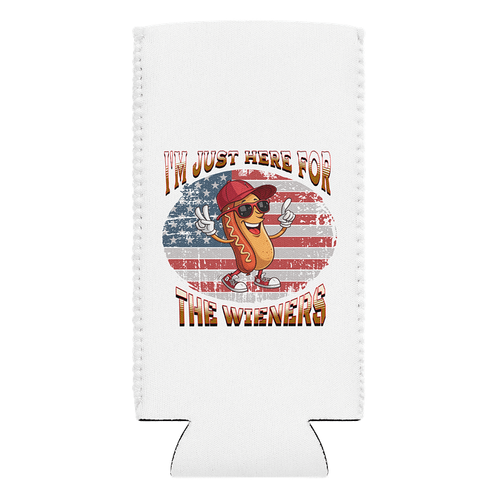 Im Just Here For The Wieners Hot Dog Chill Out with Coozie Can Cooler product image (1)