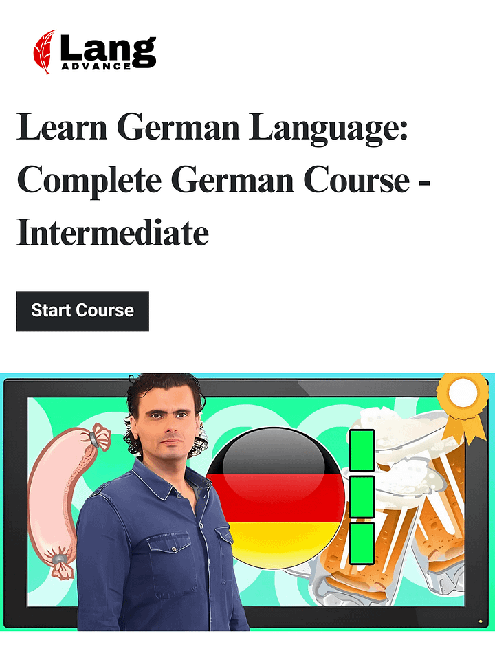Learn German Language: Complete German Course - Intermediate product image (1)