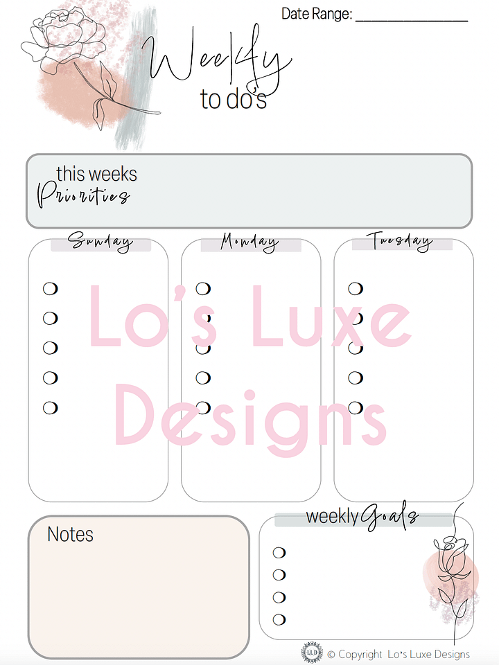 The 'Casey' To Do List Bundle - 8.5x11 - Printable product image (2)