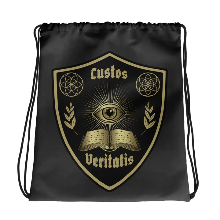 Custos Veritatis Crest Drawstring Bag product image (1)