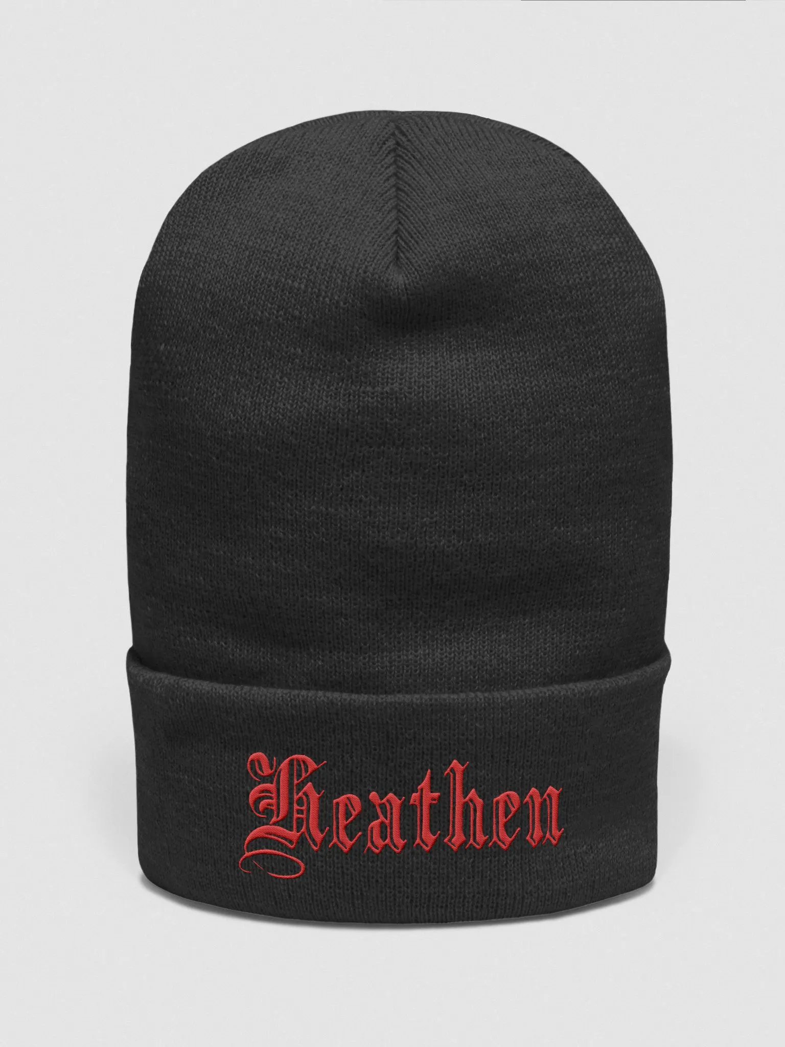 Heathen Beanie | Red on Black product image (6)