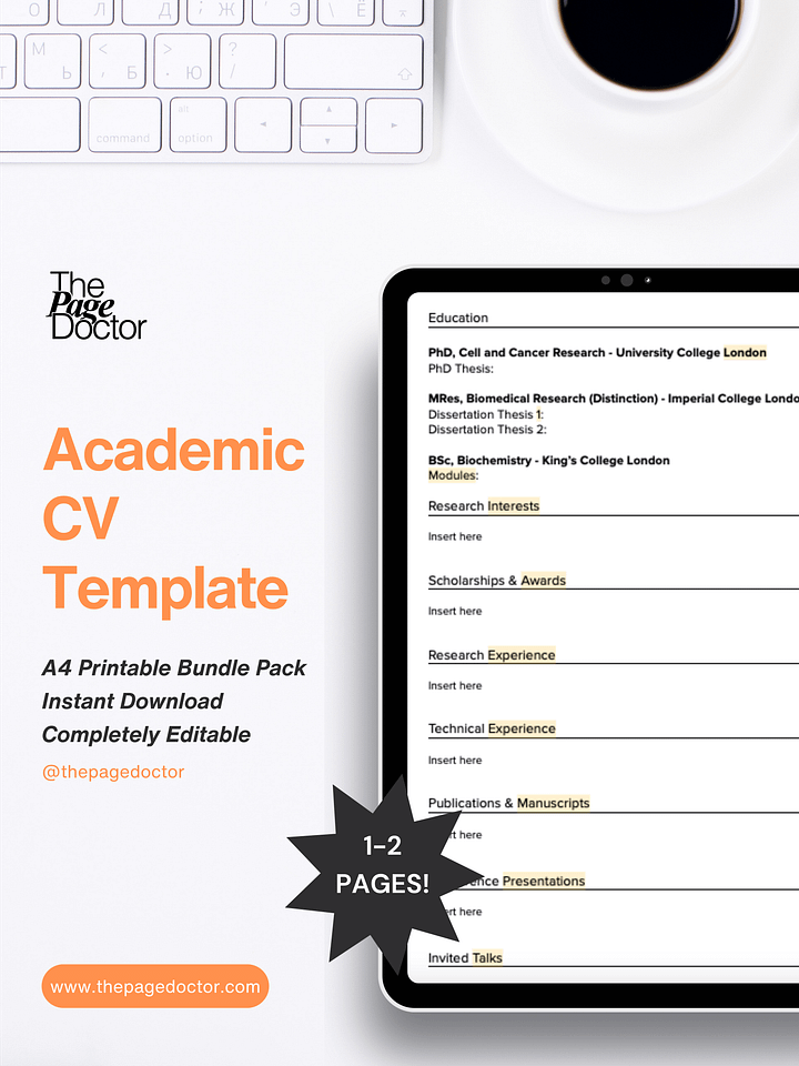 6 Academic CV Templates | Editable product image (1)