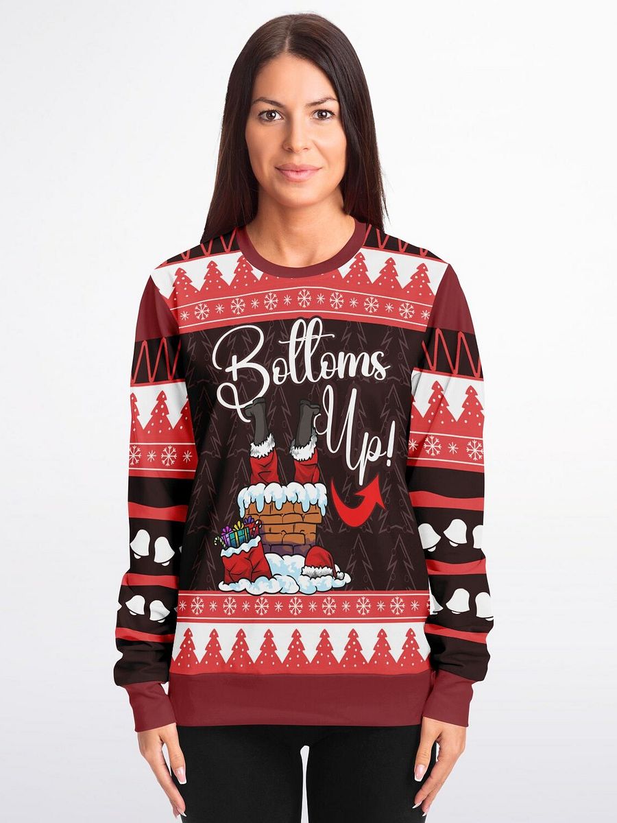 Bottoms Up Santa Christmas Sweatshirt | Funny Stuck Santa Holiday Sweater | Ugly Christmas Party Winter Outfit product image (5)