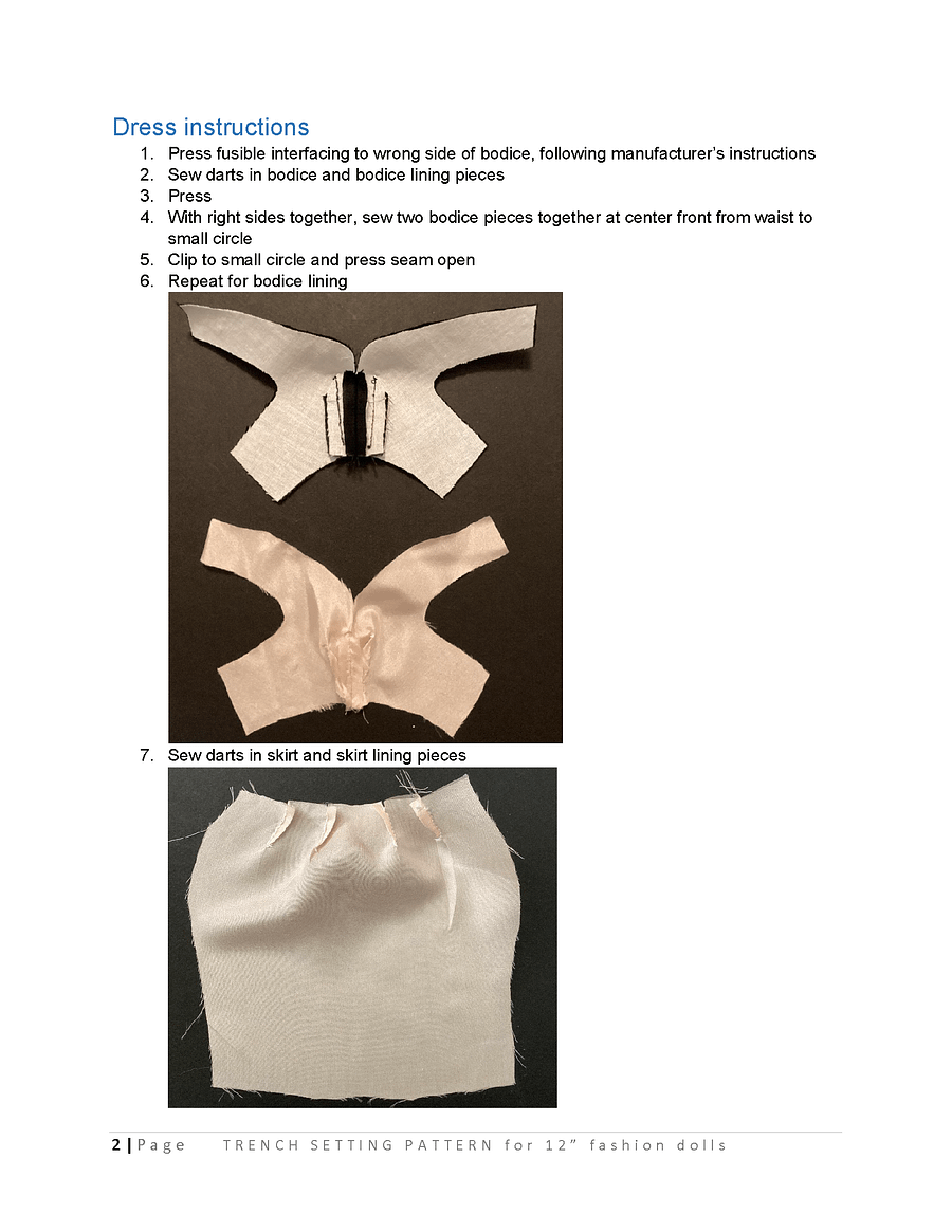 Trench Setting sewing pattern for 12" fashion dolls product image (3)
