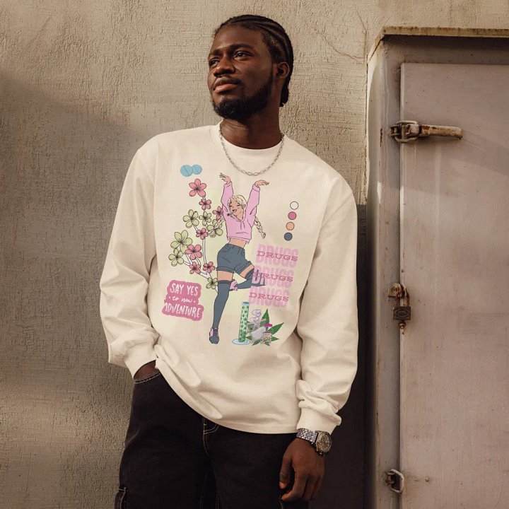 DRUGS DRUGS DRUGS Unisex Premium Heavyweight Long Sleeve Shirt product image (2)