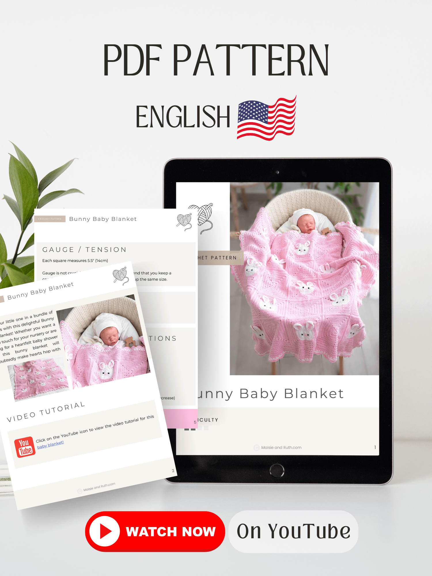 Crochet Pattern: Bunny Baby Blanket product image (2)