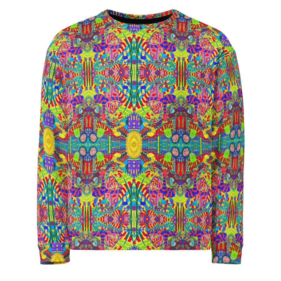 Abstract Doodle Creatures Unisex All Over Print Sweatshirt product image (7)